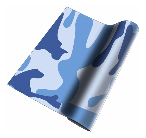 Adesivo Vinilico Camuflado Cinza Mod2 1,0mx0.6m Cor Azul