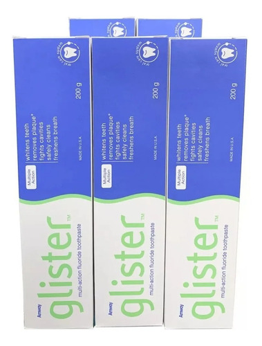 5 Unidades Crema Glister 200 G Amway Americana Con Fluoruro