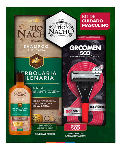 Pack Shampoo Tío Nacho Herbolaria 415ml + Groomen 500