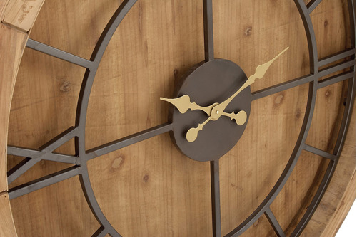 Benzara 44381  Antiguo Colonial Elegante Madera Metal Reloj