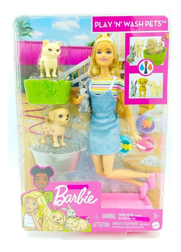 Barbie - Sisters & Pets - Lava Y Juega Con Las Mascotas