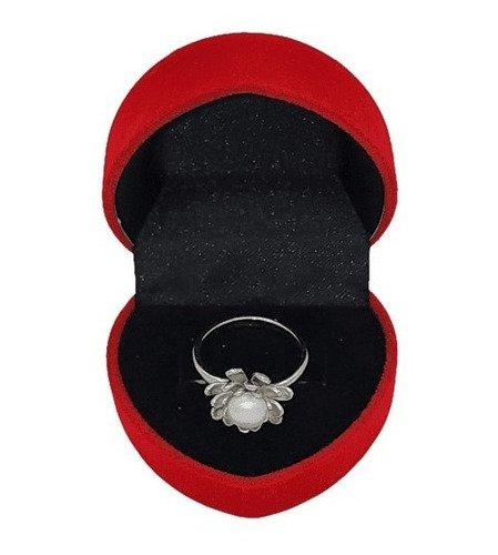 Anillo De Plata S925 Ajustable Flor De Loto Con Perla De Rio