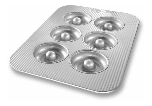 Usa Pan Bakeware Aluminio Acero Donut Pan, 6-well