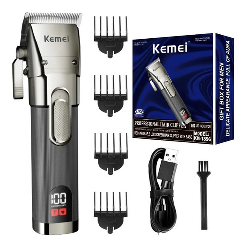 Maquina De Cortar Pelo Trimmer Kemei Km-1896 Recargable 