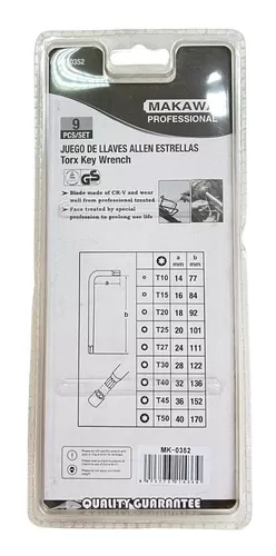 TOTAL TOOLS Juego Llaves Allen Estrella Torx 9 Piezas