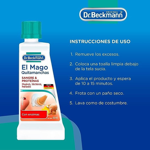 Dr. Beckmann - El Mago Quitamanchas Sangre Y Proteínas 2pzas