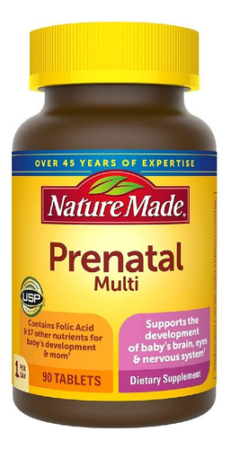 Multi Prenatal Nature Made 90 Tabletas Sabor Neutro