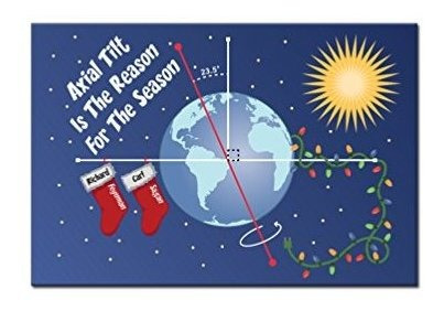 Axial Tilt Holiday Refrigerator Magnet - 3  X 2 