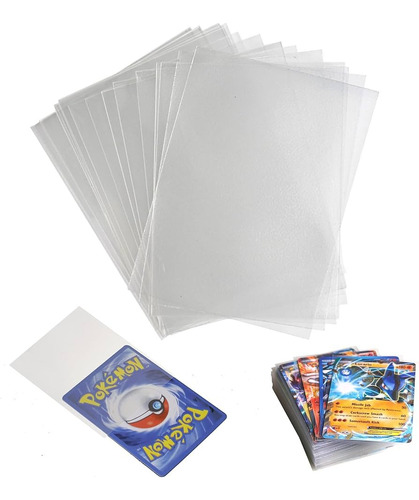 100 Fundas Protectores Transparentes Cartas Yugioh Pokemon