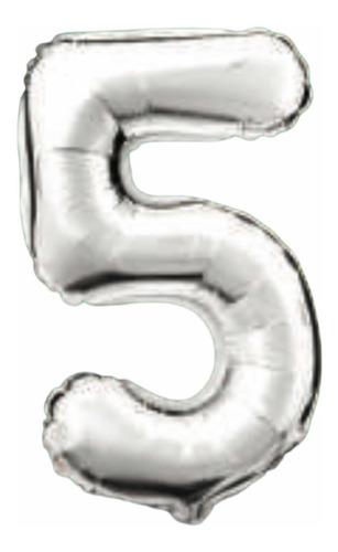 Balão Metalizado Números Letras 70 Cm Dourado Prata Rose Cor 5 prateado