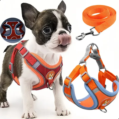 Pechera Arnés Para Perro Regulable Con Bandas Reflectivas