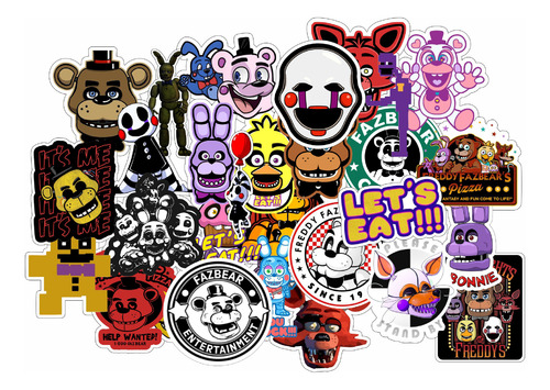 30x Adesivos Five Nights At Freddys Jogo Game Freddy Bonnie