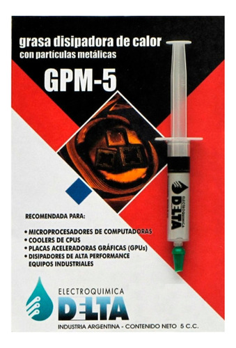 Grasa Disipadora De Calor Delta Gpm-5 Particulas Metalicas 