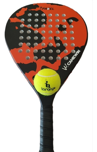 Paleta De Padel Con Fibra De Carbono + Funda + Pelota Gratis