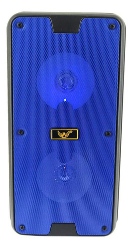 Caixa De Som Portatil Com Leds Bluetooth Usb Azul Al-3038