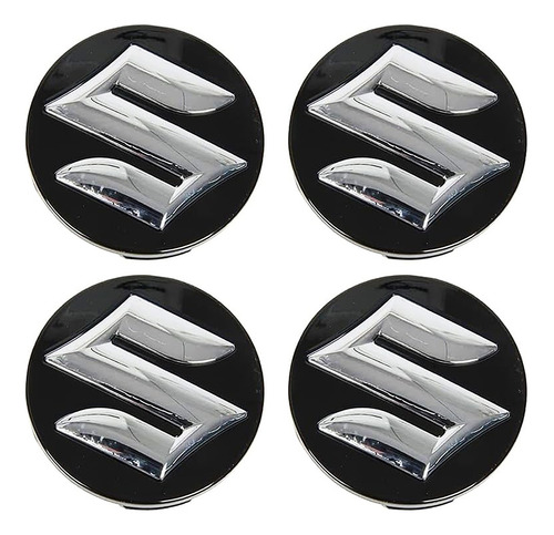 Tapas De Aros Auto Emblema Logo Susuki (juego De 4 Unidades)