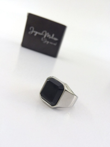 Anillo En Acero Quirúrgico Piedra- Gema Mesa Anillos Hombres