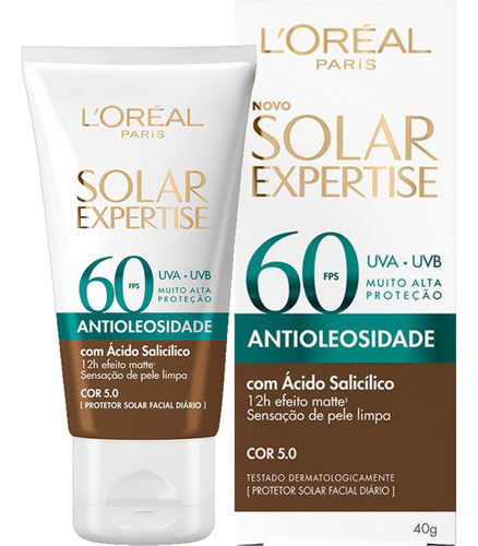 Protetor Solar Expertise Antioleosidade Fps60 Cor 5.0 Escura