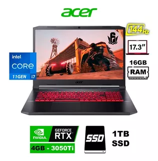 Acer Nitro 5 Intel I7 11va/17.3/16gb/1tb Ssd/rtx3050ti 4gb