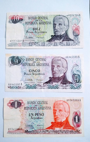 Billetes Argentina Pesos Usados Pack X 15 -distintos Valores