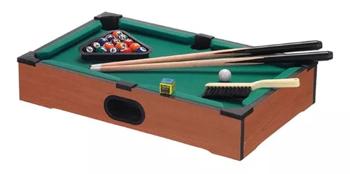 Jogo Bilhar Sinuca Snooker Mini Em Madeira