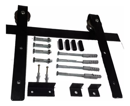 Kit Para Puerta Tipo Granero Con Riel De 3 Mts En 2 Tramos