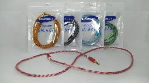 Cable Auxiliar Plug And Plug 3,5mm Samsung 1m Nylon