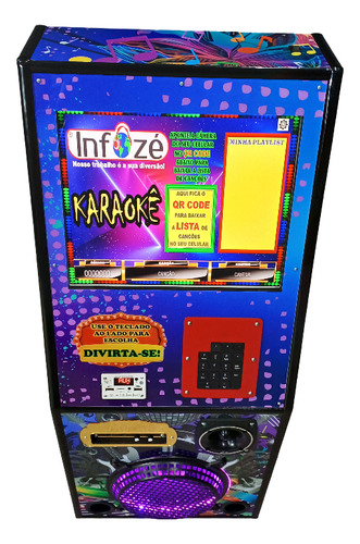 Maquina Karaoke Caixinha 6 X 1 Com Tela 17 Polegadas Roxa