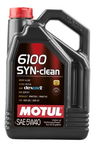 Aceite De Motor  5w40 Motul 6100  Syn-clean Dpf