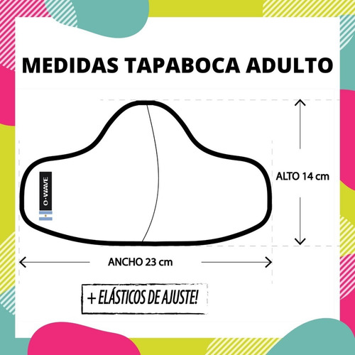 Barbijo Tapaboca Estampa. O.wave Simil Neoprene. Proteccion