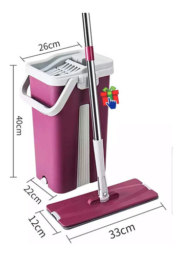 Imagen 4 de 10 de Mopa Fly Mop Trapeador Ultraplano Giratorio Balde Escurridor