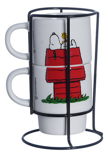 Kit Xicaras Snoopy Peanuts Café Chá Presente Coração