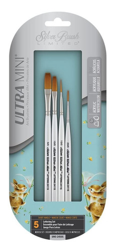 Silver Brush Limited Juego De Pinceles De Letras Ultra Mini,