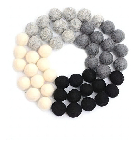 Glaciart One Felt Pom Poms, Bolas De Fieltro De Lana 50 Pie