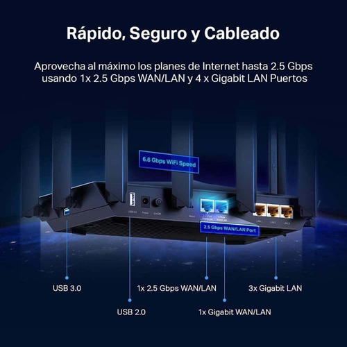Router Tplink Rompe Muros Mesh Wifi6 Tri-band Archer Ax 2.5g