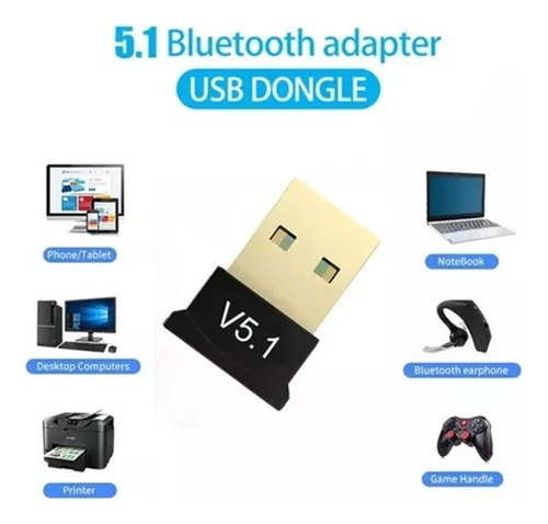 Adaptador  Bluetooth Usb 5.1 Pc Laptop Emisor / Receptor