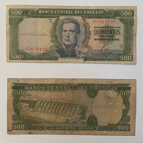 Billete Uruguay 500 Pesos 1967, 8a51 Rotondaro, Bu17