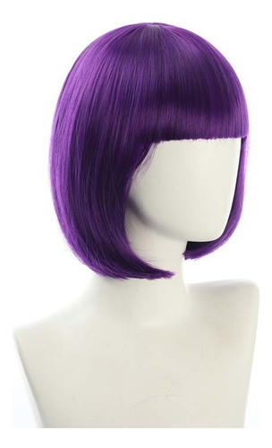 Divertida Peluca Bob Morada, Aspecto Realista, Perfecta Para