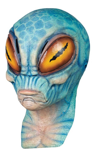 Mascara Alien Tetz Azul Reptiliano Area 51 Halloween Latex