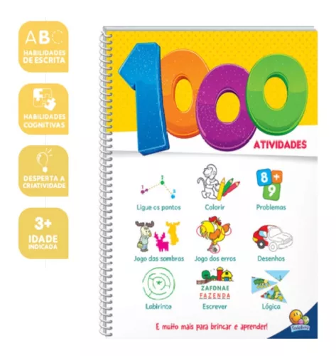 Livro de Actividades Crianças de 4-8 anos: 100 Actividades Divertidas, Livro de Actividades Volume 1 para a Aprendizagem Cotidiana, Colorir,   dos Jogos Educativos
