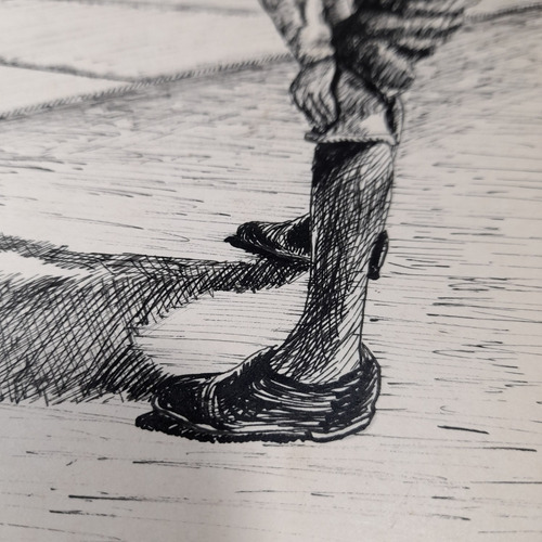 Imagem 7 de 8 de Desenho Pintura Nanquim Bico De Pena Datado 1953 Antigo