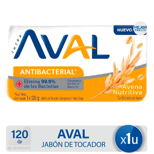 Jabon De Tocador Avena Antibacterial Aval - Mejor Precio