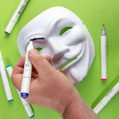Set 4 Máscaras De Mimo Para Pintar En Papel Maché Mont Marte