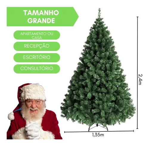 Árvore De Natal Grande Artificial 240 Cm De Altura Cheia