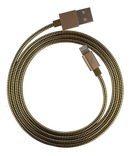 Cable Remax Metalico Rc-080i Salida Corriente 2.1a Dorado