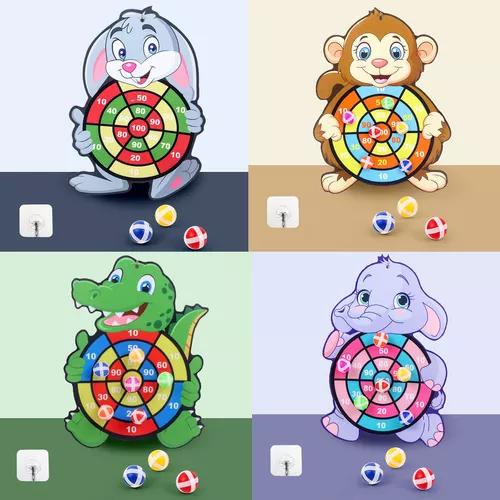 Jogo de tabuleiro de de animal de desenho com 12 bolas pegajosas