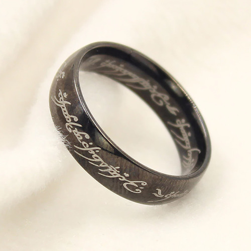 Anillo Unico Del Señor De Los Anillos Negro + Cadena Acero