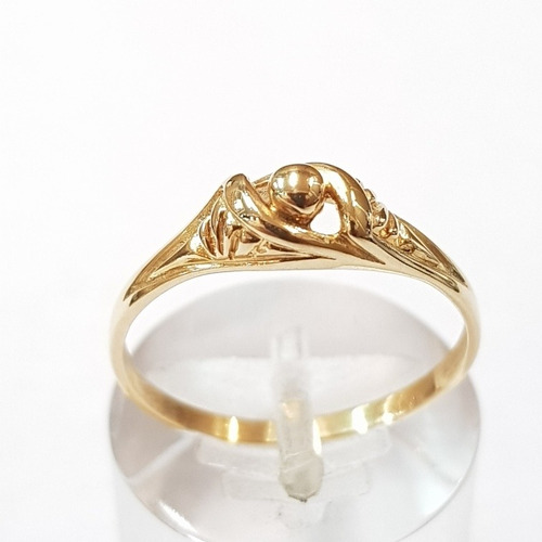 Anillo Oro 18k Calado Tipo Solitario 1,7grs N°15 Brumat