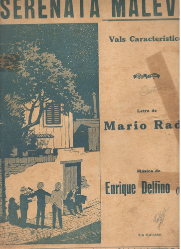  Partitura Original Del Vals Característico Serenata Maleva