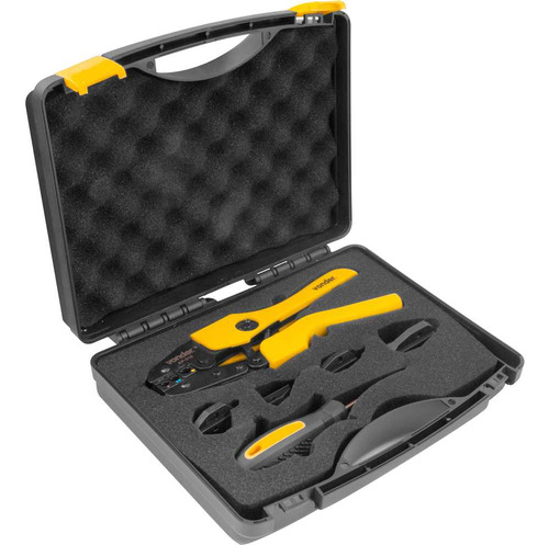 Alicate Prensa Terminal Ap510 Com Catraca Kit 5 Matriz 5 Em